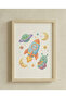 Montessori Educational Table Wooden Framed Table Baby Kids Room Wall Decoration Uv Printing - Single Table Natural Wooden Frame