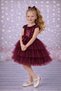 Girl's Buckled Sleeves Evening Dress Party Birthday Dress Without Skirt - 2