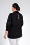 Plus Size Women's Stone Detailed Shirt Black - 6