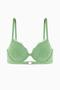 Andes Lace Bra with Metal Accessories - Extra Push Up, Padded - 2576 - Green