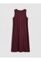 Lcw Comfortbordo Crew Neck Textured A-Line Dress