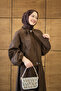 Women's Scarf Collar Cupra Skirt Suit Brown - 2