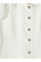 Xside Ecru Shirt Collar Mini Tweed Dress - 3