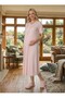 New Season Pink Summer Buttoned Elegant Lace Embroidered Short Sleeve 100% P Cotton Maternity Nightgown - 7