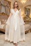 Luxury Lace Piece Bridal Robe Set - Special Design White Satin Nightgown - 3
