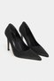 Lunara Black Satin Pointed Toe Women's Stiletto - 4