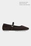 Mono Bitter Brown Genuine Leather Buckle Detail Flat Sole Women's Ballet Flats - 2