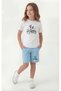 Summer Print Detailed Capri 2-Piece Girls' Top and Bottom Set - 3