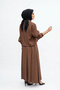 Aller Ve Çıt Çıt Detail Modal Dress with Bolero921 Brown - 3