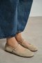 Mono Beige Genuine Leather Buckle Detail Flat Sole Women's Ballet Flats - 7