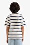 100% Cotton Striped T-Shirt for Boys D7864A826Sm - 5