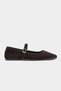 Mono Bitter Brown Genuine Leather Buckle Detail Flat Sole Women's Ballet Flats - 5