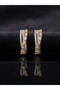 Women's Golden Yellow Sparkling Cross Design Elegant Earrings - 6