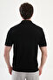 Plain Slim Fit Polo Collar Zippered Men's Knitwear T-Shirt Black - 11594.26Y - 4