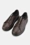 Men's Brown Genuine Natural Leather Leather Stick Lace-Up Sneakers Sneakers Kabi - 4