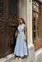 Women's Blue Belt Button Midi Dress Mlb149 - 4