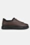 Men's Brown Genuine Natural Leather Leather Stick Lace-Up Sneakers Sneakers Kabi - 7
