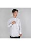 Children's Shirt - White High Collar Linen Look Anti-Sweat 100% Cotton Aksa Long Sleeve - 4