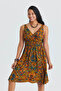 Bohemian Style Double-breasted V-neck Dress - 5