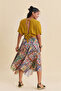 Loose Midi Flared Skirt with Tie Waist - 4