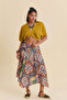 Loose Midi Flared Skirt with Tie Waist - 7