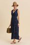 V Neck Slit Detail Long Dress - 7