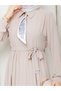 Medina Silk Hijab Dress with Scarf and Belt Rc6040 - 9