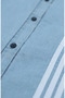 Striped Detailed Denim Tunic 23932-01 Ice Blue - 5