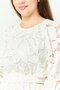 Women Eyelet Mini Dress, White - 3