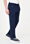 Düz Super Slim Fit Drawstring Elastic Waist Pocket g Invisible Zipper I Men's Trousers Navy Blue - 38365.26Y - 3