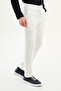 Straight Slim Fit Drawstring Elastic Waist 100% K Linen Men's Trousers Ecru - 38351.26Y - 3