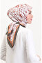منقوش وشاح ناعم 70249-09 كاكي غامق تان - 2