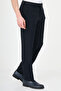 Straight Slim Fit Men's Trousers Navy Blue - 38368.26Y - 3