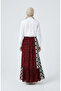Viscose Fabric Ruffle Skirt with Elastic Waist 2012V-01 Claret Red - 4