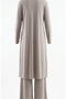 Oysho Fabric Tunic Pants Double Set 5110-01 Beige - 6