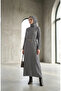 Bürümcük Fabric Belted Dress 2239-01 Gray