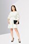 Women Eyelet Mini Dress, White - 2