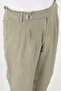 Straight Slim Fit Pleated Belt Buckled 100% Linen Men's Trousers Khaki - 38360.26Y - 2