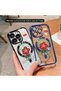 iPhone 15 Compatible Transparent Soft Silicone Magsafe Wireless Phone Case Flower Pattern - 6