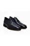 Dark Blue Color Lace-Up Genuine Leather Men's Shoes