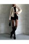 Oversized Suede Jacket with Epaulet Detail - 5