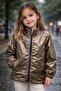 Girl Boy Leather-Look Shiny Coat Zippered Pocket Look Transitional Children's Jacket 5-6-7-8 Years Old - 2