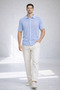 Men's Polo Neck Lace-Like Knit Knitwear T-Shirt Summer Knitwear Buttoned Modern Knitwear - 3