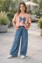 Girl's Summer Set with Long Jeans and Stone-Decorated Model Set, 100% Cotton Top and Bottom Set, Summer Short-Sleeved Cotton Combed Fabric, Super Quality, Full Lycra Jeans. - 3