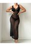 Pareo Back and Plunging Neckline Straps Long 100% Cotton Knitwear Pareo-Beach Dress