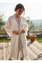 Handmade Süzene Embroidered Beach Kaftan, 60% Linen 40% Cotton , Breathable and Quick-Drying Fabrics - 7