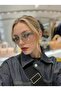 Lindon Frameless Face-Hugging Silver Glassy Arms Silver Color Trend Sunglasses