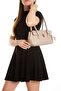 Women's Clamshell Lock and Charm Detailed Handbag and Shoulder Bag - 5
