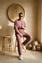 Men's Summer Dusty Rose Tracksuit Set Oversized T-Shirt Elastic Lace-Up Baggy Pants Ls-1075 - 2