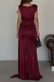Women's Burgundy Chain Detail Glittery Fabric Shimmering Long Evening Dress Esr023 - - 6